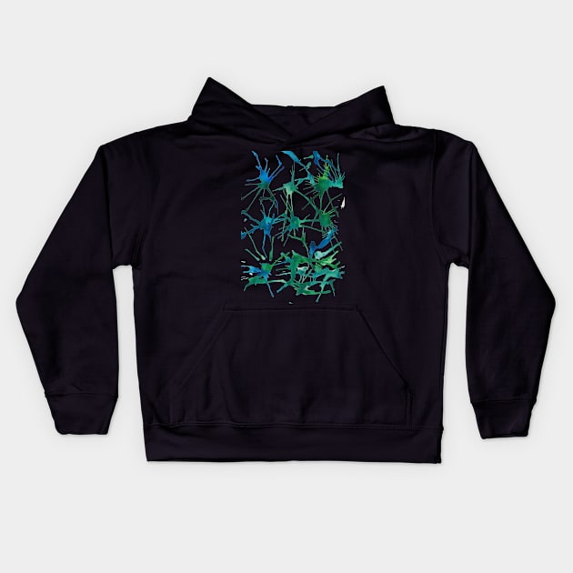 Ocean Splash Doodle Kids Hoodie by Red Wolf